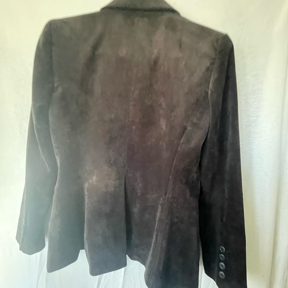 Norma Kamali peat moss Corduroy Button Front Fitted Blazer Jacket Size 8 - Picture 6 of 6